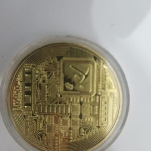Collector's Gold-Plated Physical Bitcoin in Acrylic Display Case