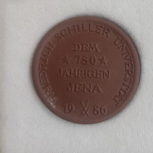 German Meissen Porcelain Medal - Friedrich Schiller University Jena 750th Anniversary (1986)