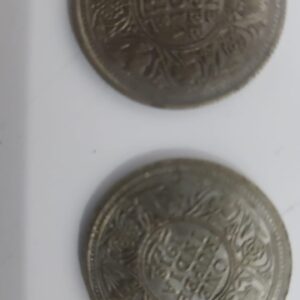 Pair of 1918 George V One Rupee Coins - British India Silver